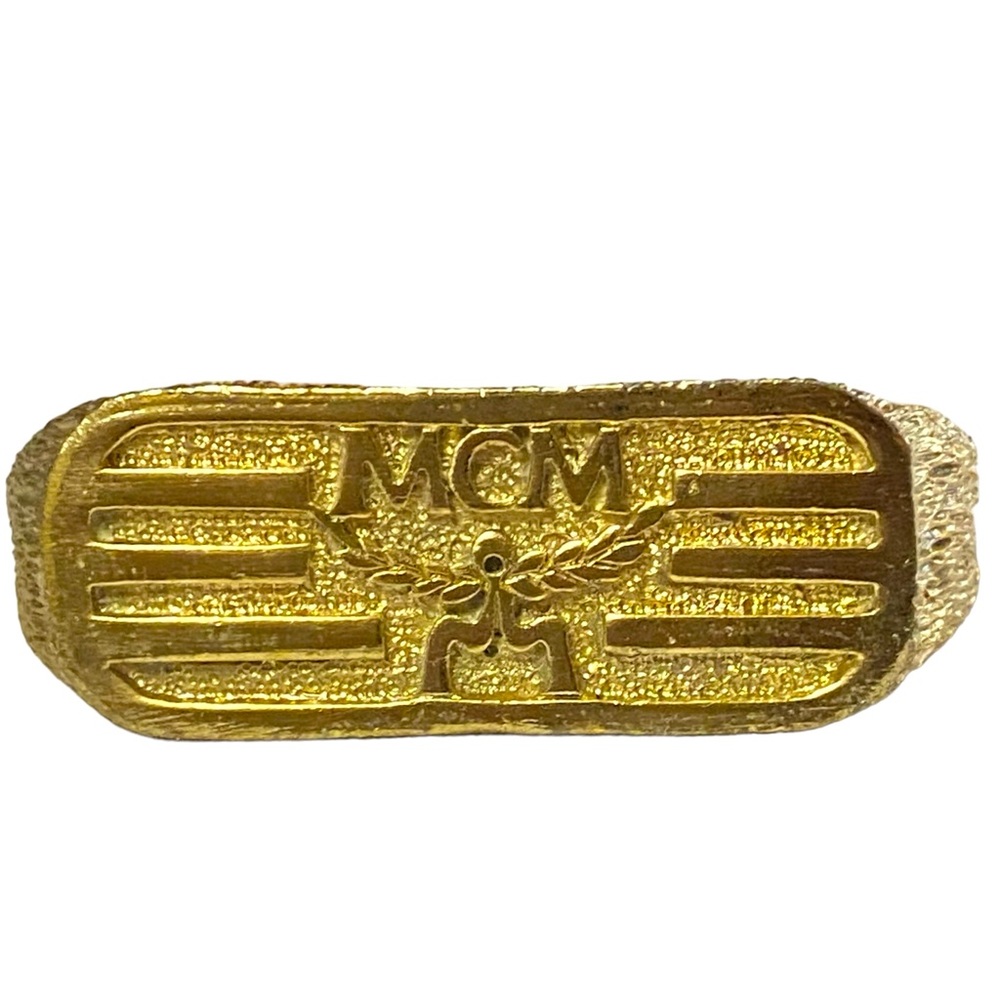 MCM‎ Two Finger Gold tone Ring chunky nugget